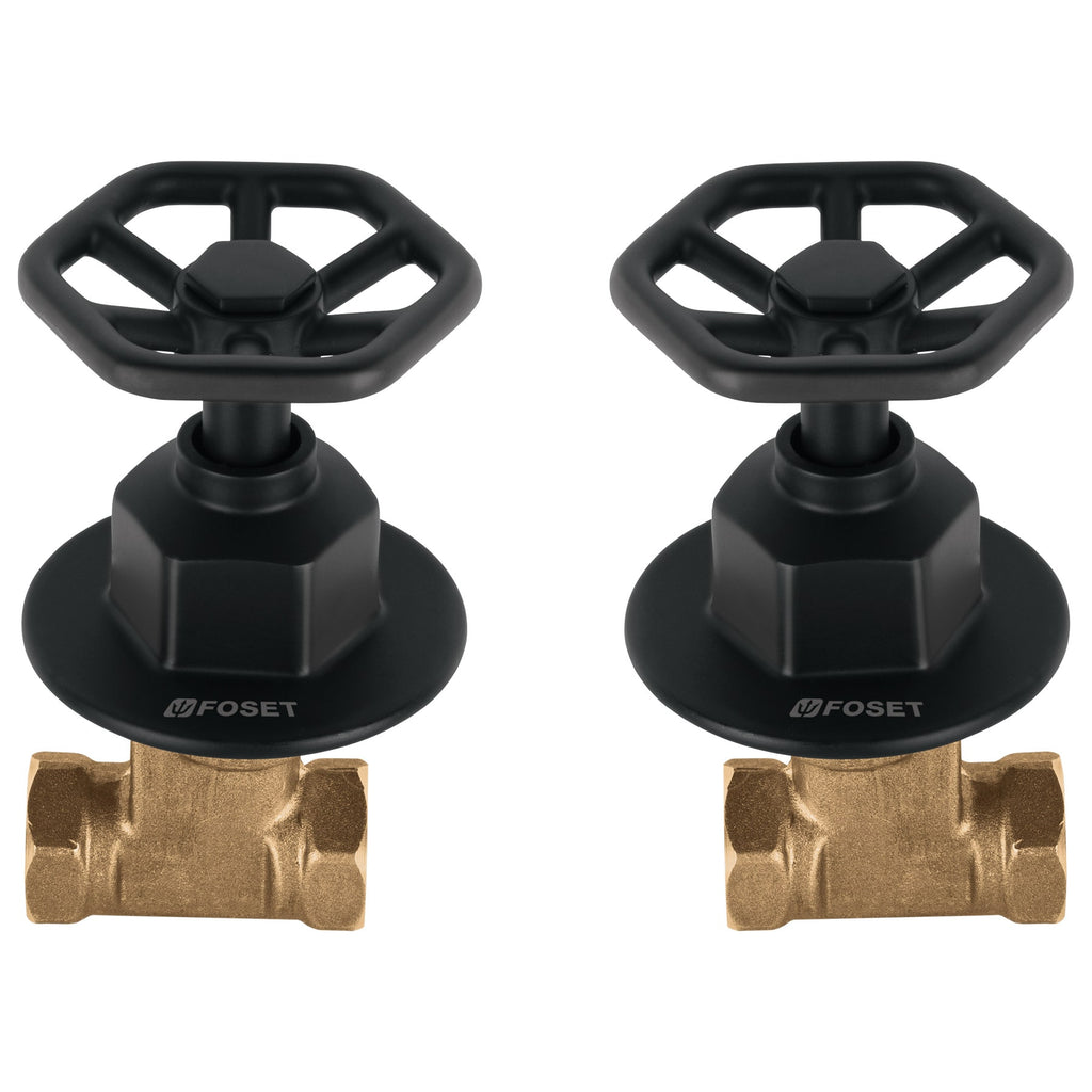 Foset TBE-061M Juego manerales redondos, roscables p/regadera, negro