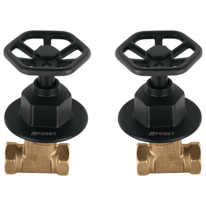 Foset TBE-061M Juego manerales redondos, roscables p/regadera, negro