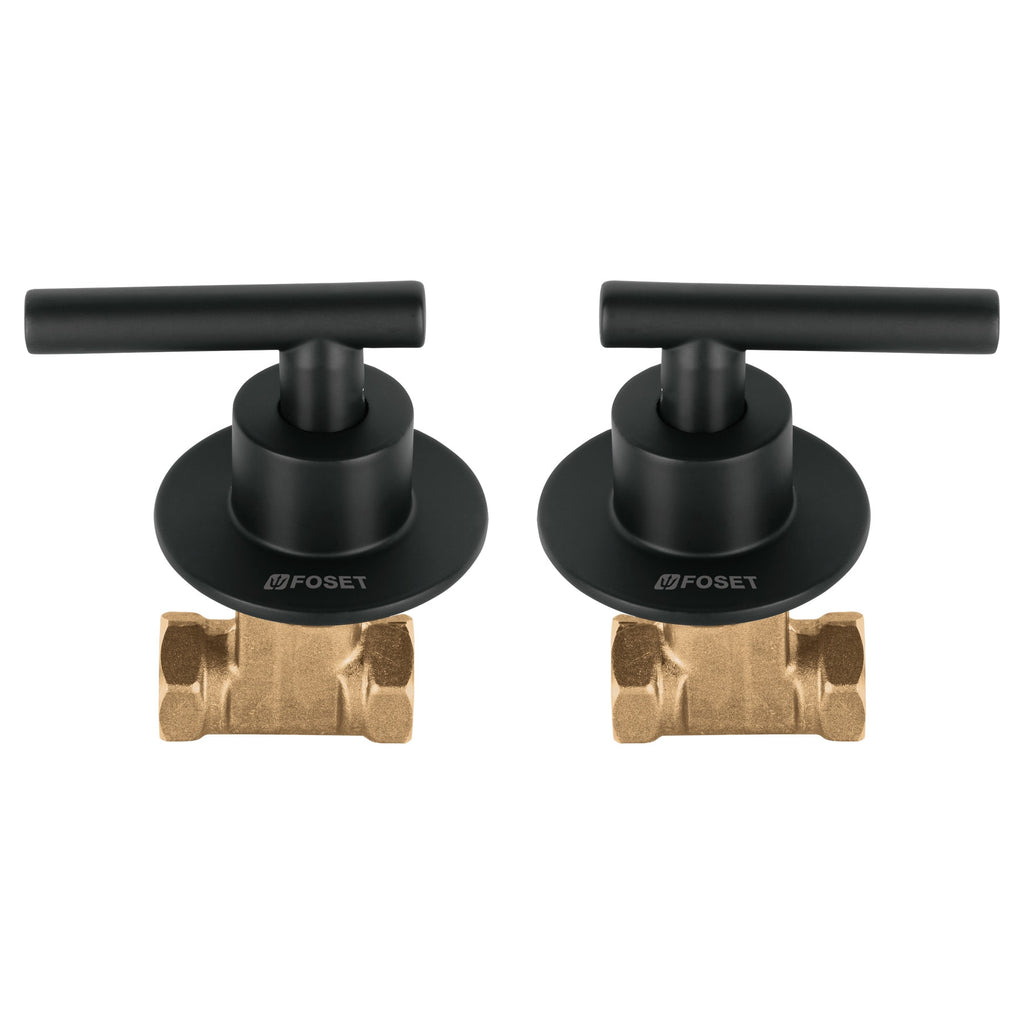 Foset TBE-062M Juego manerales palanca, roscables p/regadera, negro