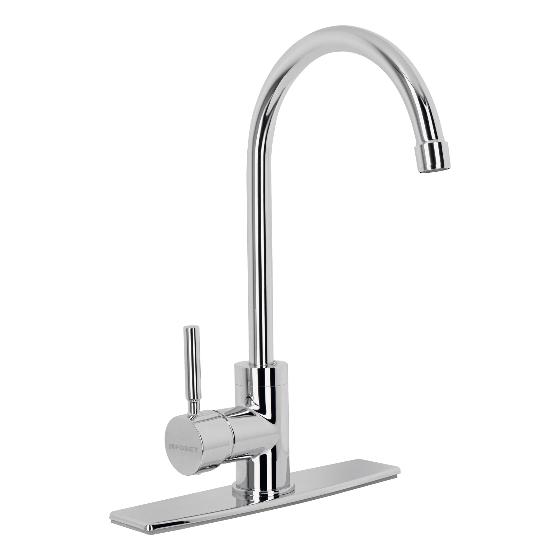 Foset TBF-83 Monomando para fregadero, cuello alto, cromo, Foset Tubig