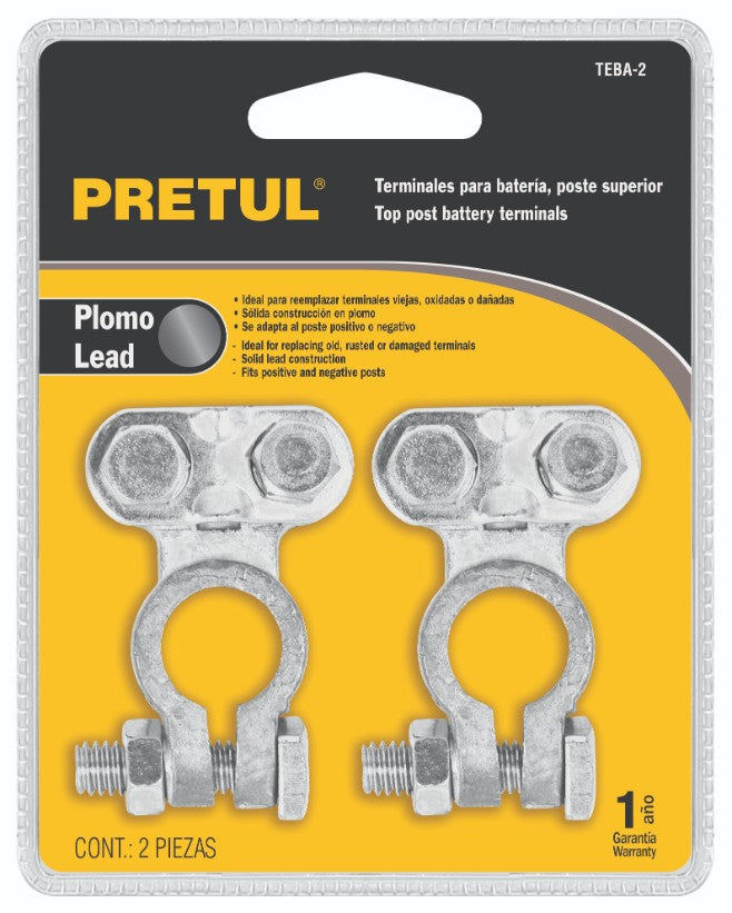 Pretul TEBA-2 Juego terminales p/batería, poste superior, plomo, Pretul