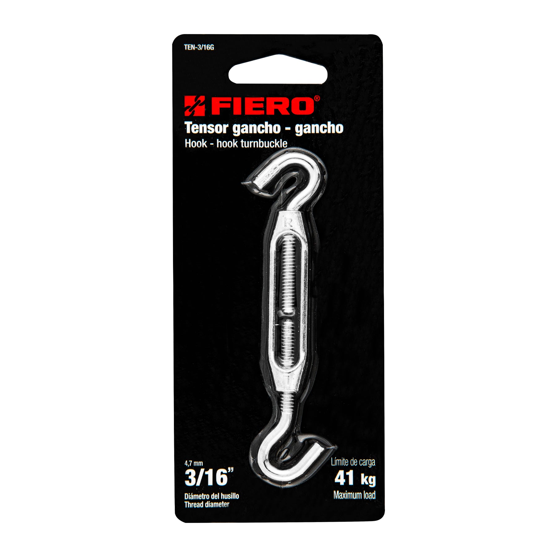 Fiero TEN-3/16G Tensor zinc 3/16' gancho-gancho, Fiero