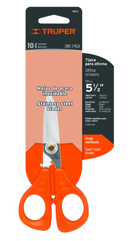 Truper TIOF-5 Tijera de electricista 5-1/2', de acero inoxidable