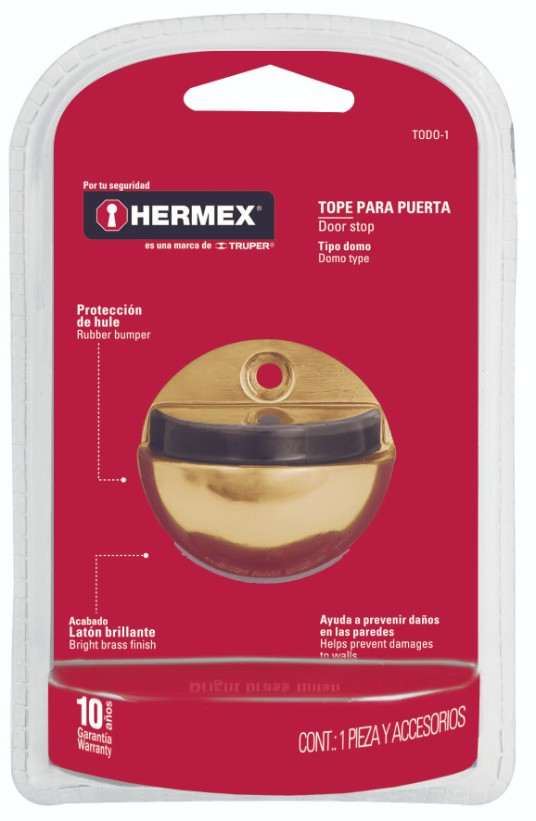 Hermex TODO-1 Tope tipo domo, latonado