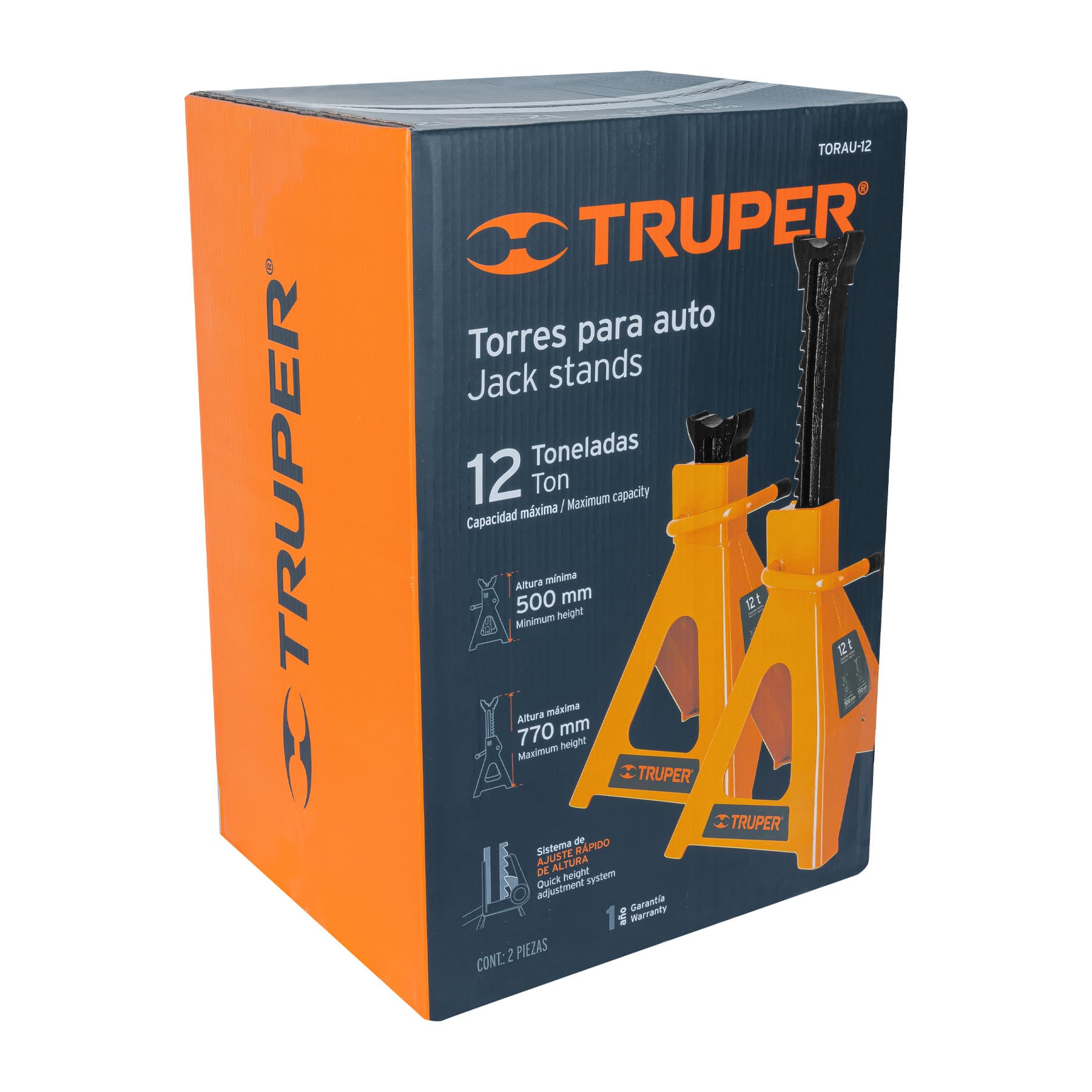 Truper TORAU-12 Torres para camión, 12 Ton, 2 piezas
