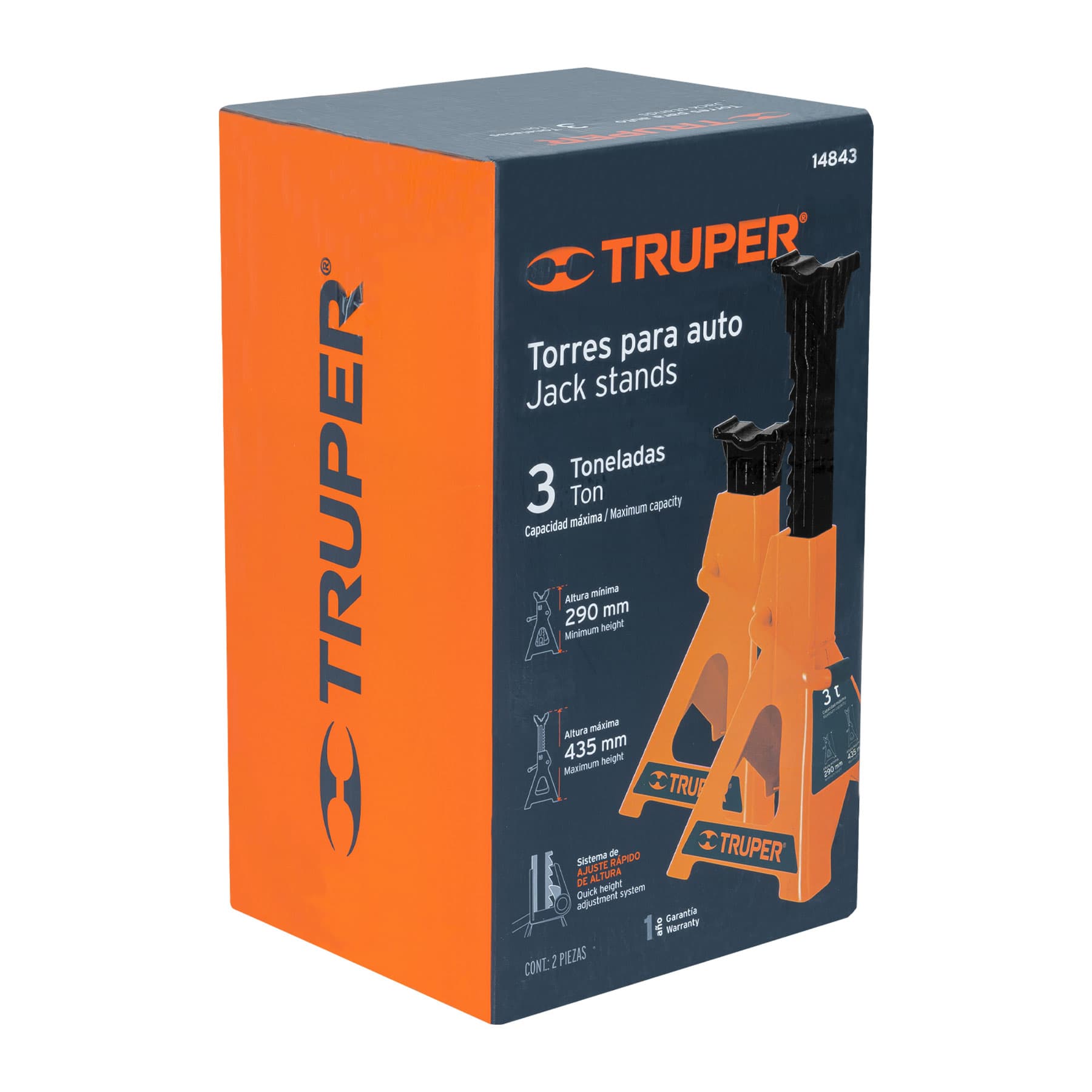 Truper TORAU-3 Caja con 2 torres de 3 ton para auto