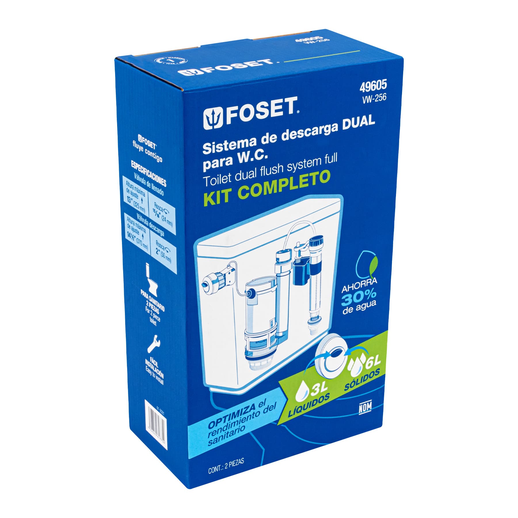 Foset VW-256 Juego de accesorios para WC, con sistema DUO